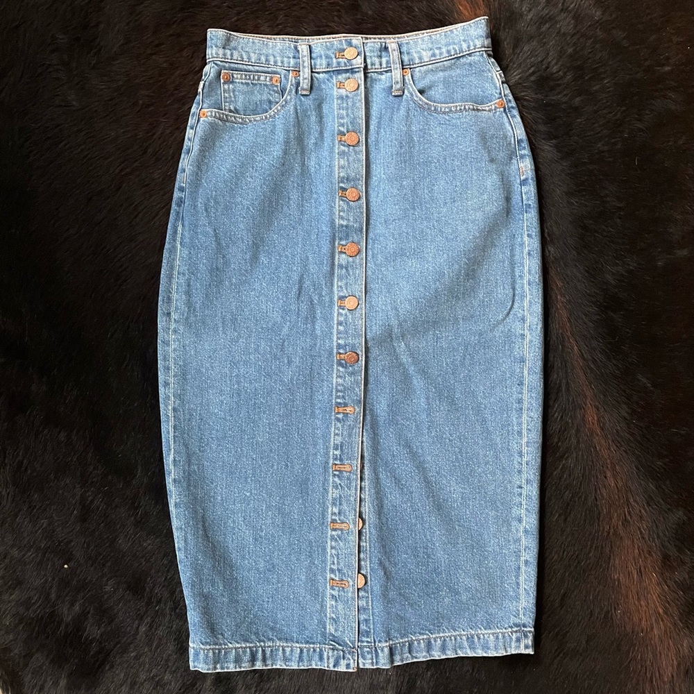 MADEWELL DENIM MIDI SKIRT